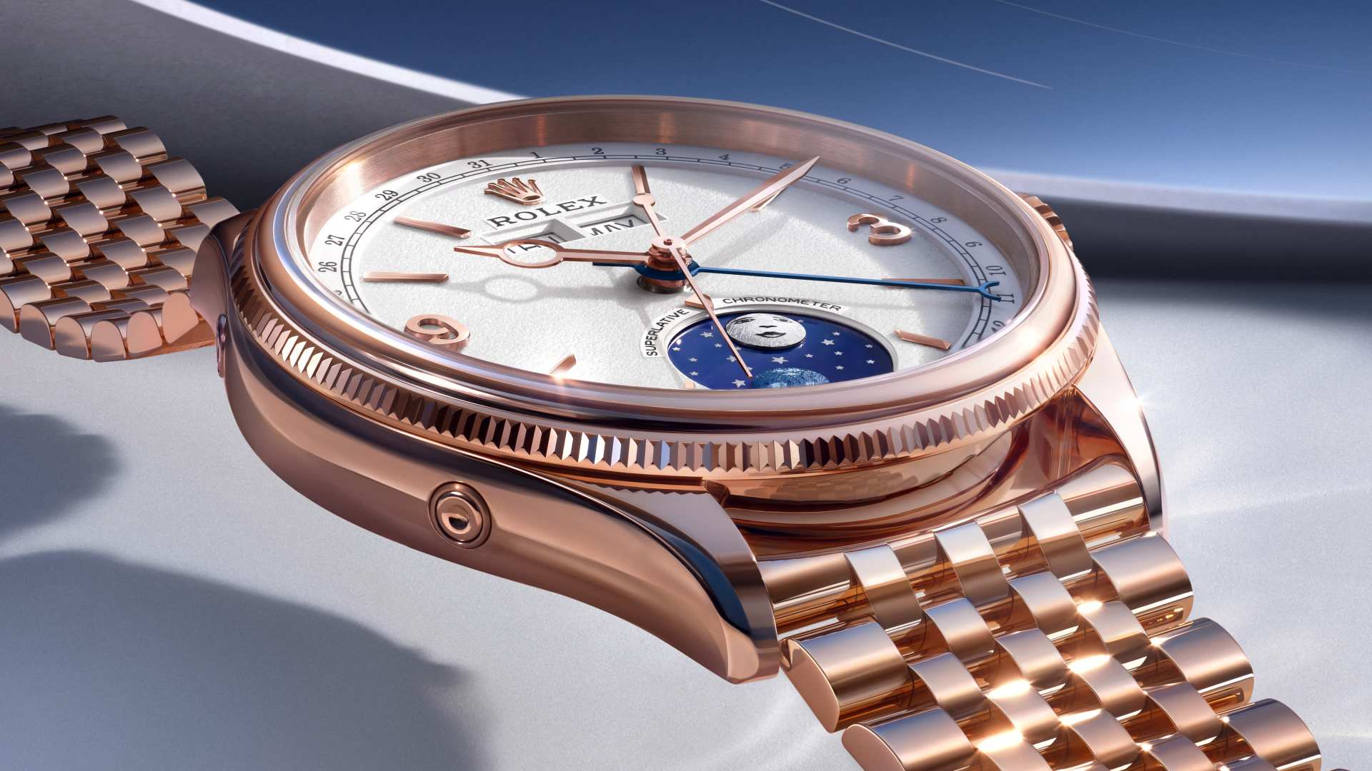 Rolex Perpetual Padellone 53505-0003 in oro Everose con bracciale Settimo