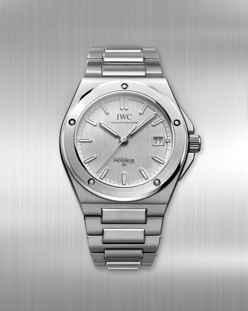 Vista frontale di un IWC Ingenieur Automatic 50th Anniversary