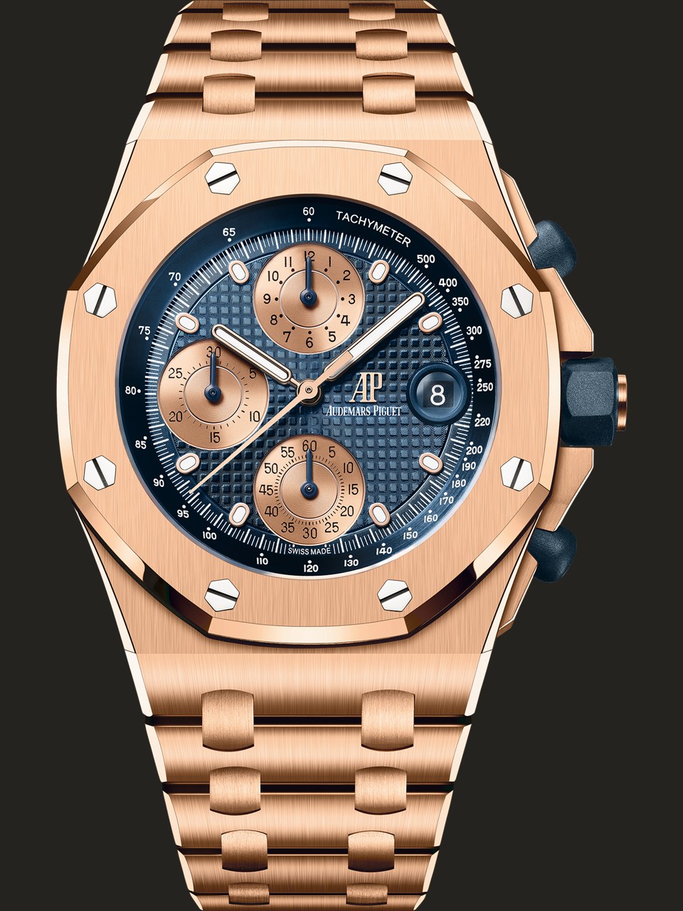 Audemars Piguet Royal Oak Offshore 26238OR.OO.2000OR.01 in oro rosa 18 carati visto frontalmente