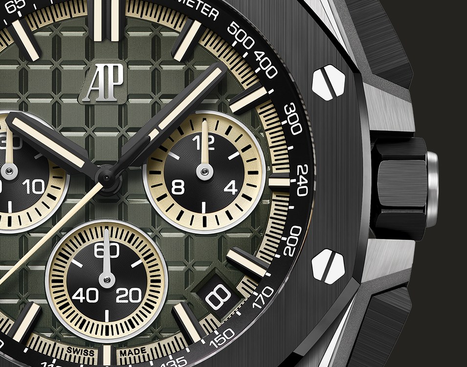 Quadrante verde fumé Méga Tapisserie del Royal Oak Offshore 26420IO.OO.A402CA.01