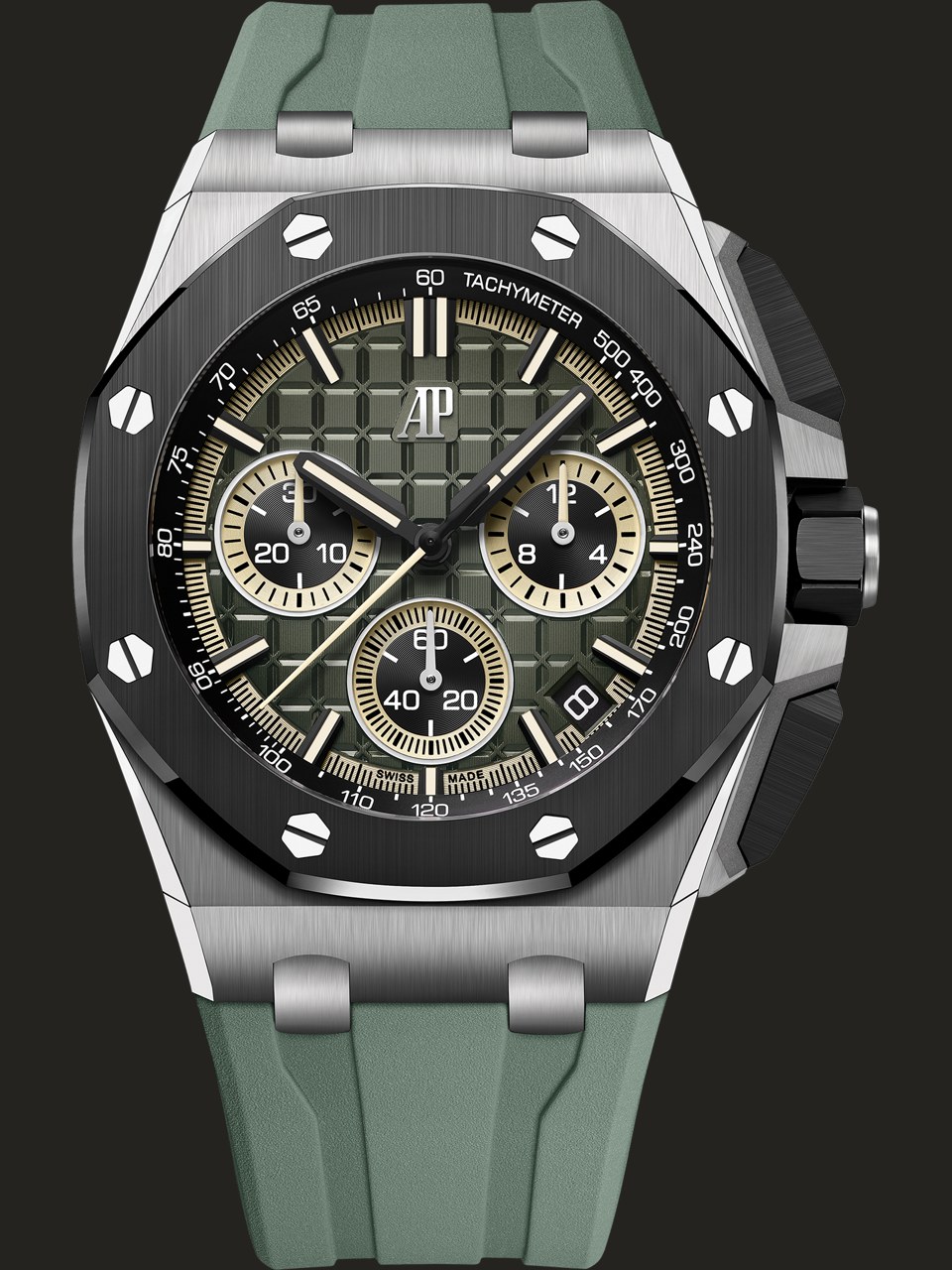 Audemars Piguet Royal Oak Offshore 26420IO.OO.A402CA.01 in titanio visto frontalmente