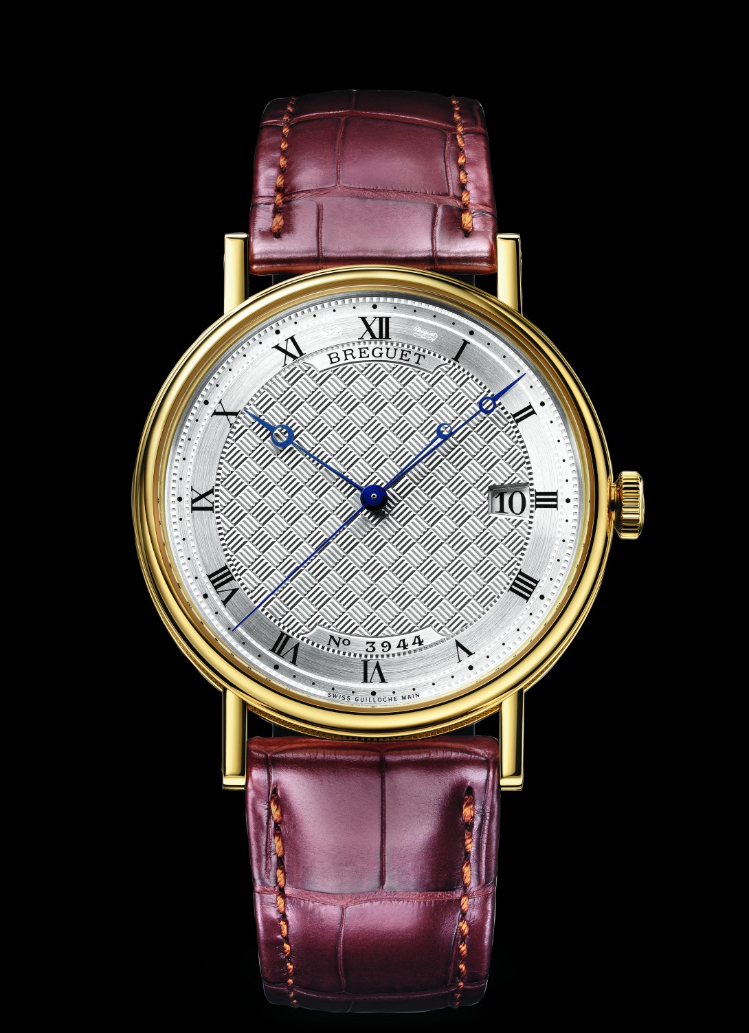 Breguet Classique 5177BA/12/9V6 in oro giallo, quadrante argentato guilloché e cinturino marrone