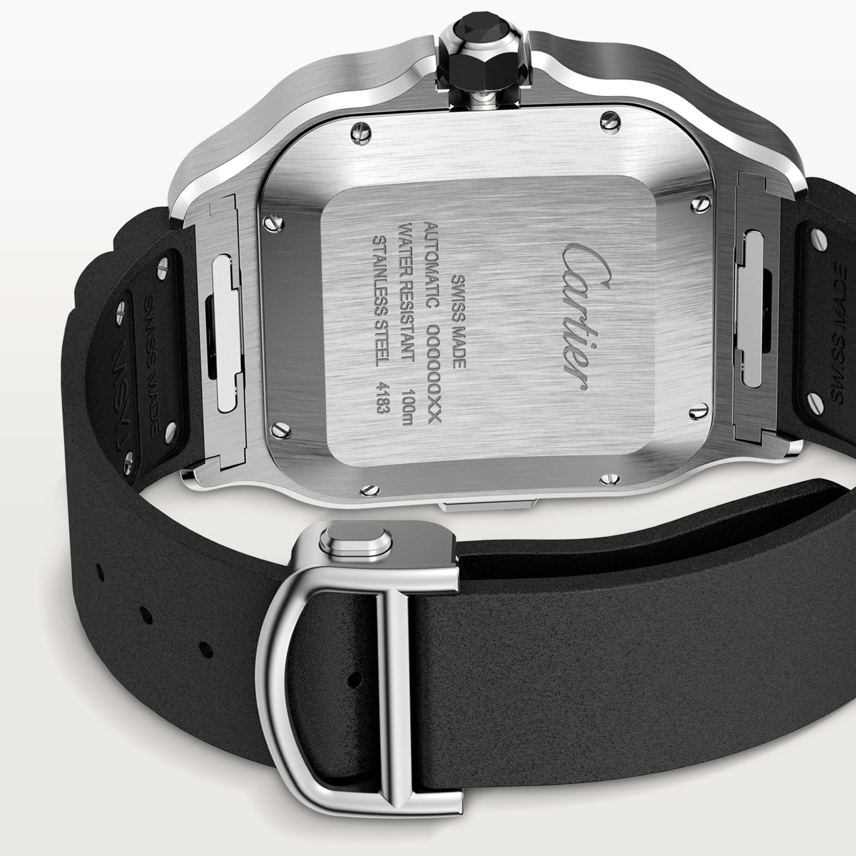 Fondello del Cartier Santos de Cartier WSSA0017 con dettaglio della chiusura