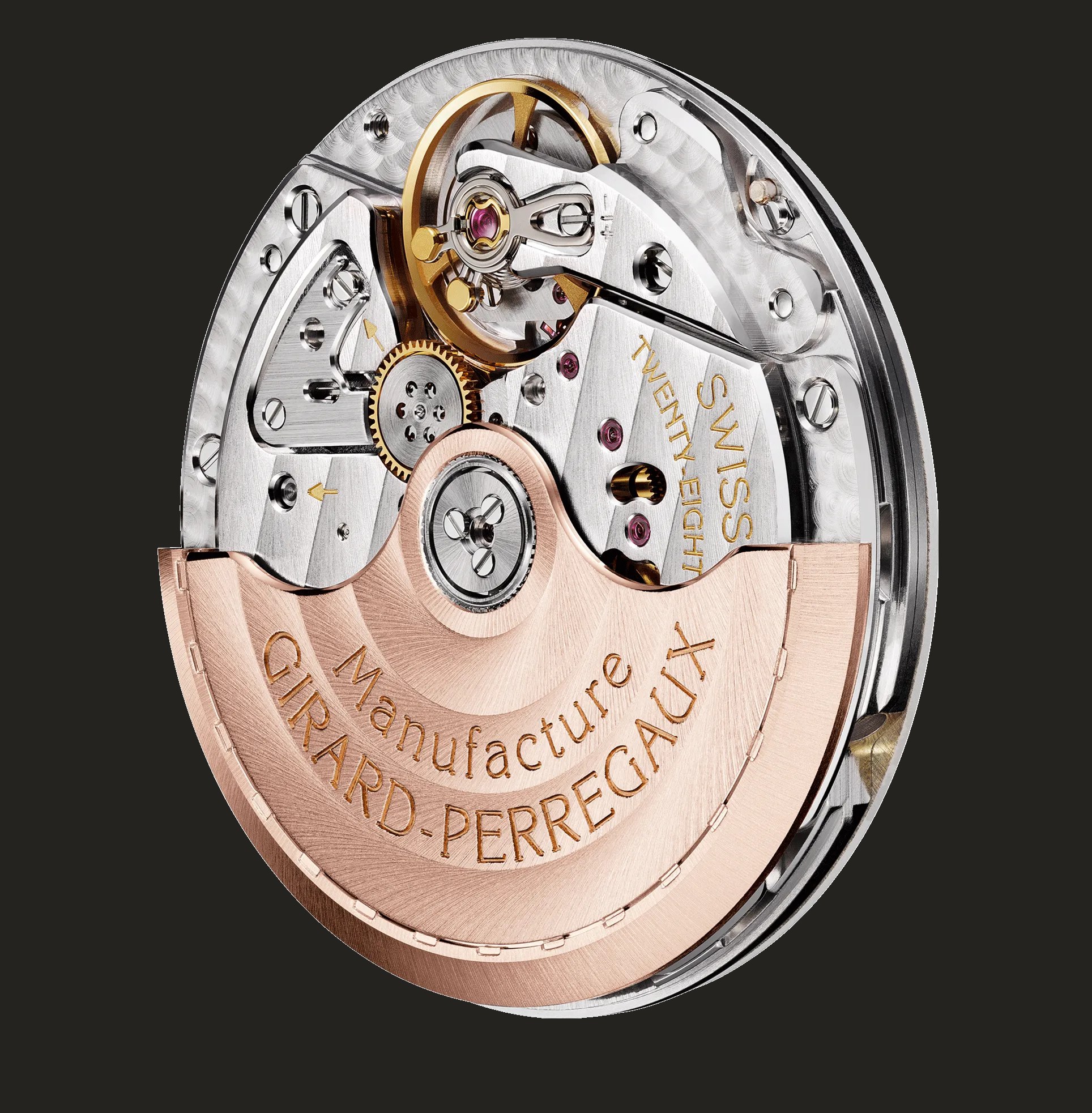 Vista del movimento del calibro Girard-Perregaux GP01800.