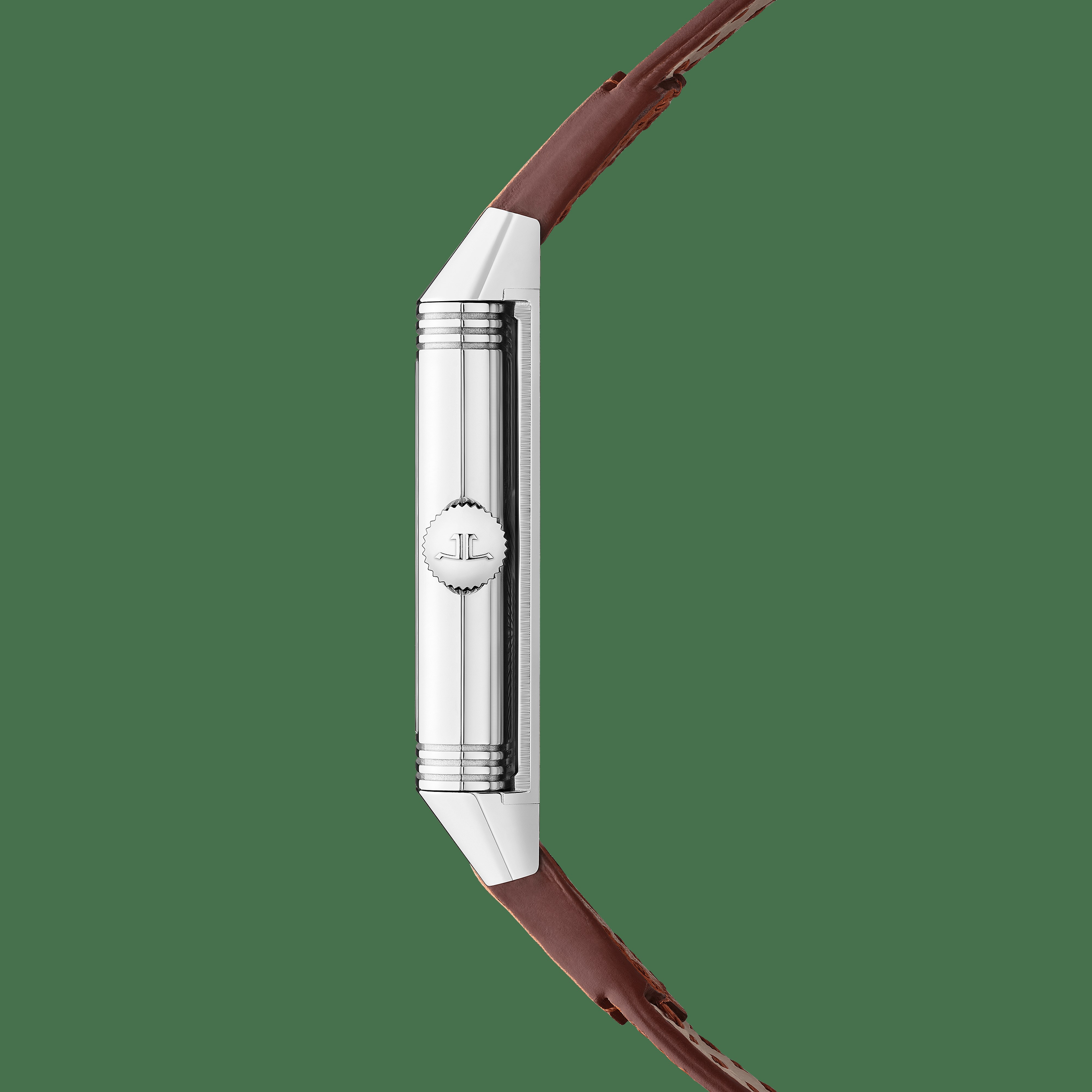 Jaeger-LeCoultre Reverso Tribute Monoface Q7168420 in acciaio, vista laterale