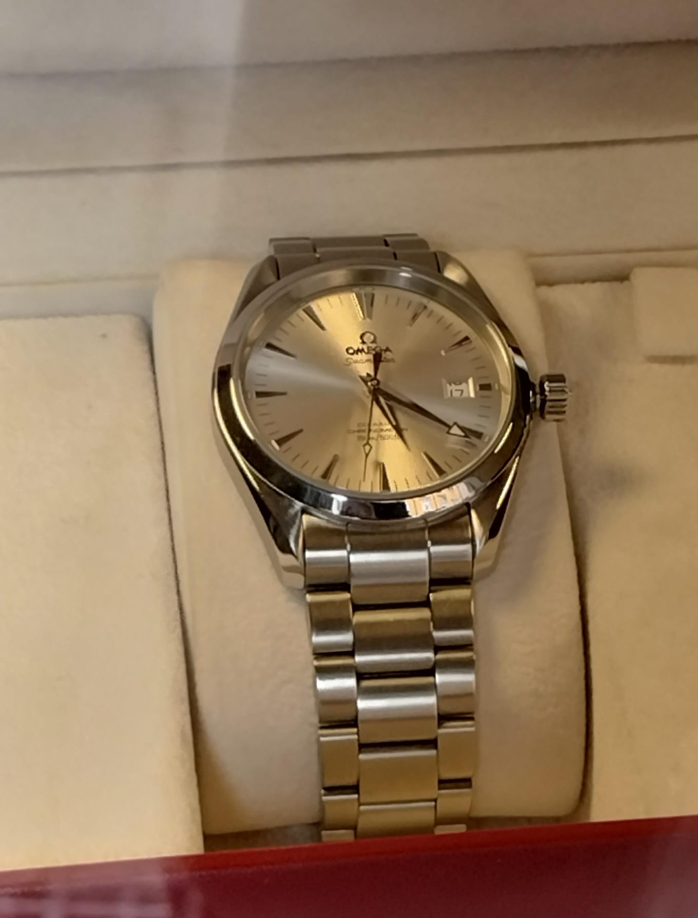 Omega Seamaster Aqua Terra in acciaio con quadrante argenté e bracciale in acciaio