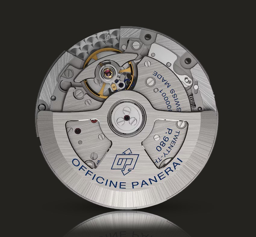 Vista del movimento del calibro Officine Panerai P.980.
