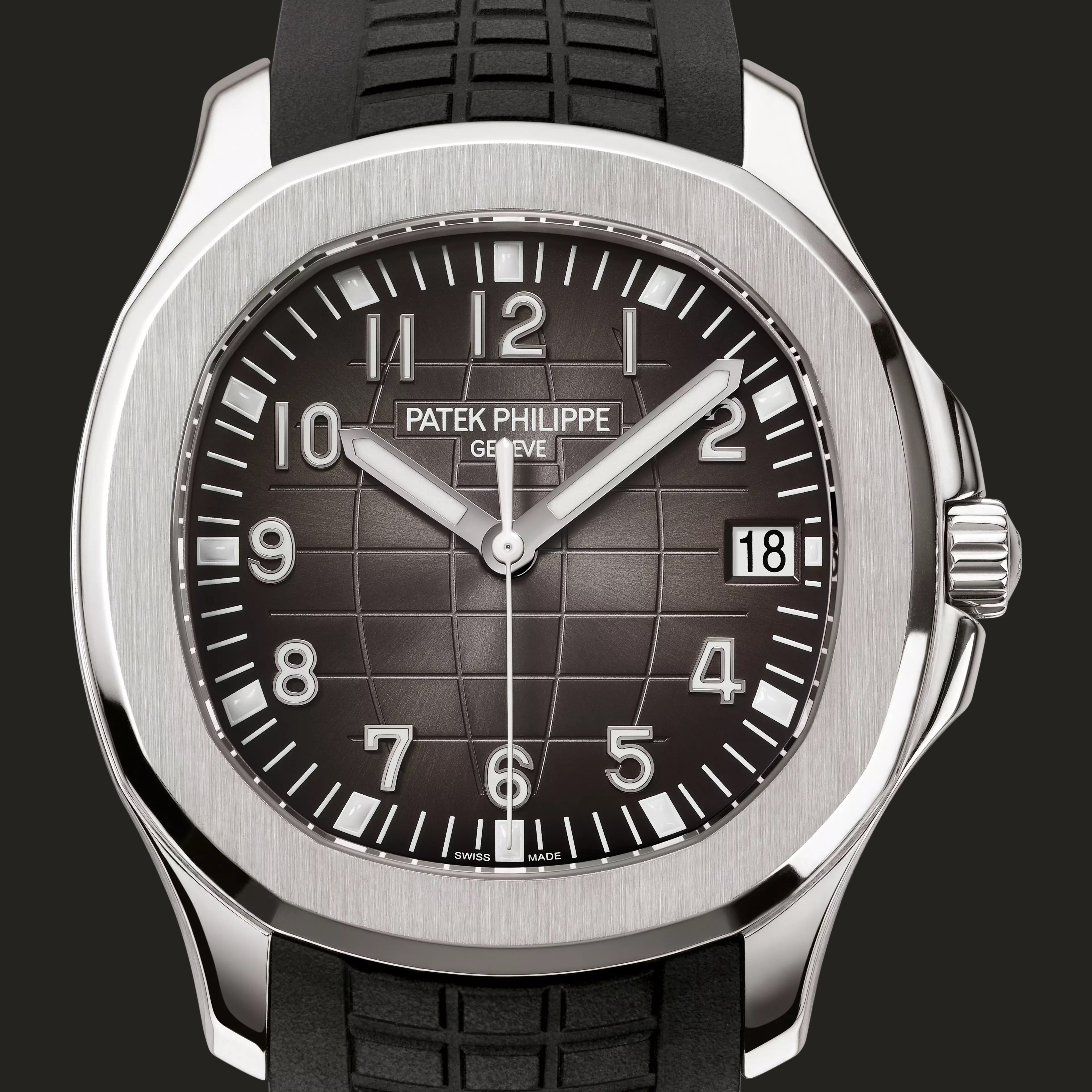 Patek Philippe Aquanaut: Patek Philippe Aquanaut 5167A-001, configurazione in acciaio, vista frontale.