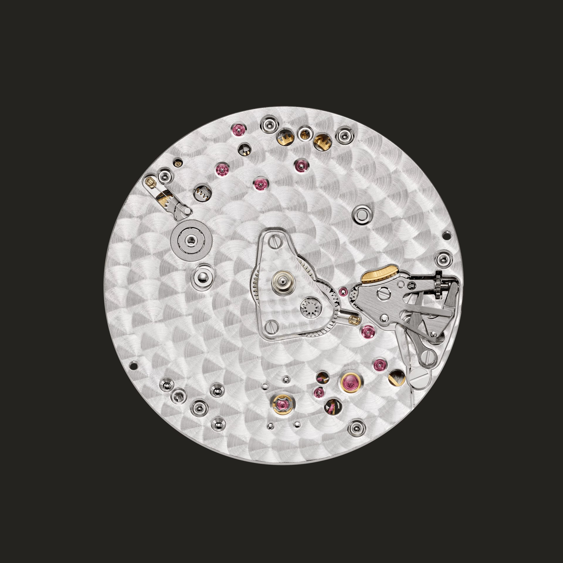 Vista frontale del calibro Patek Philippe 240.