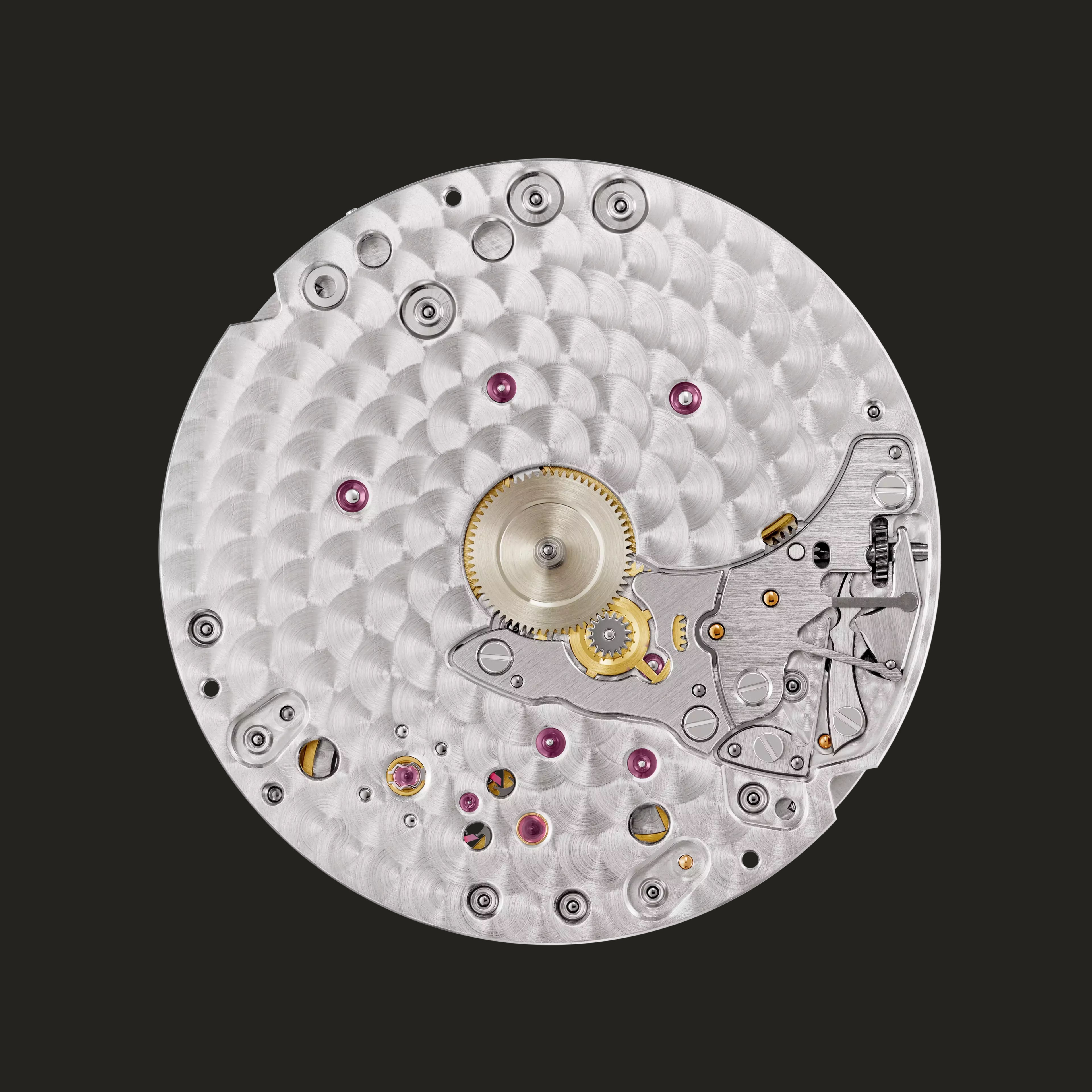 Vista frontale del calibro Patek Philippe 30-255 PS.