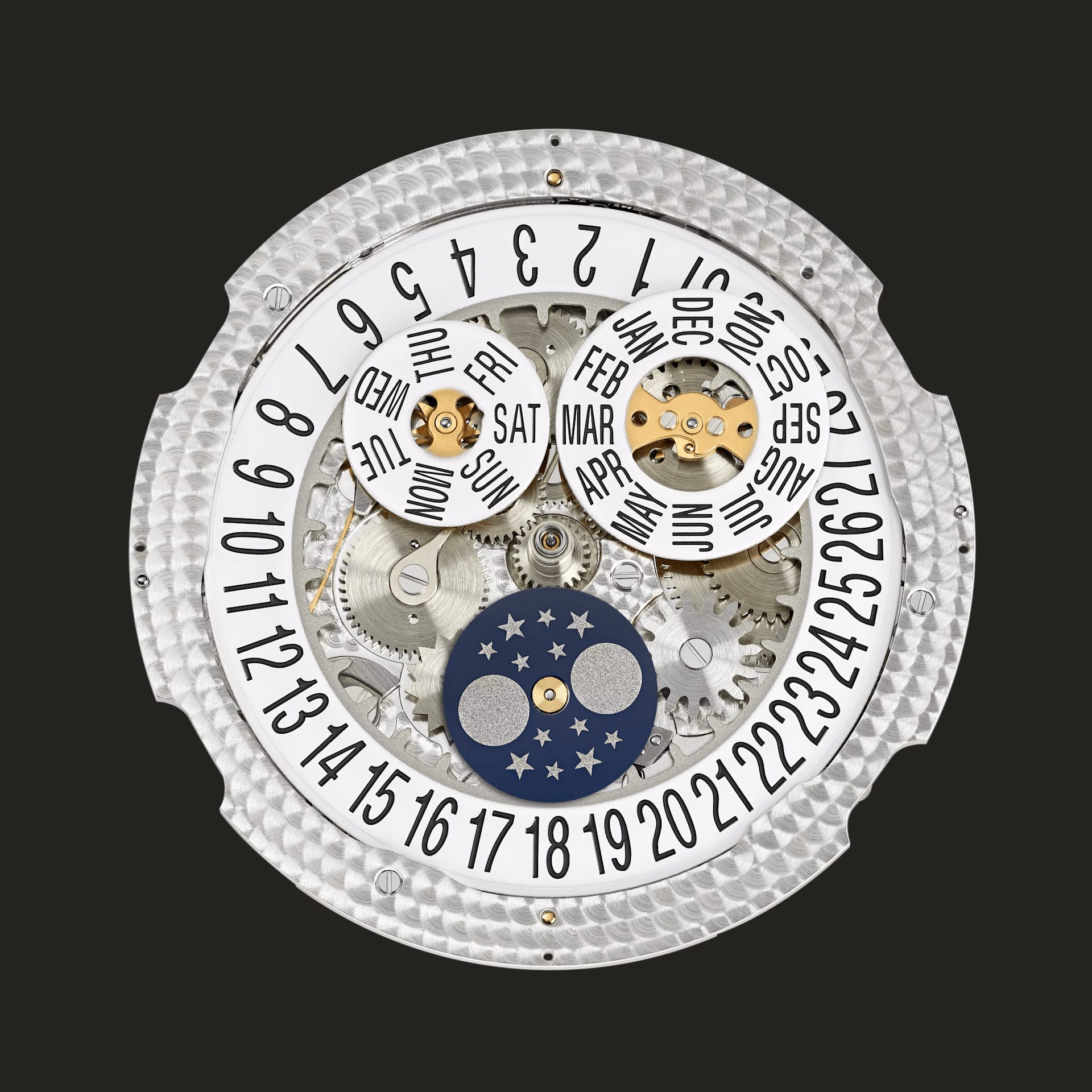 Vista frontale del calibro Patek Philippe 26-330 S QA LU 24H.