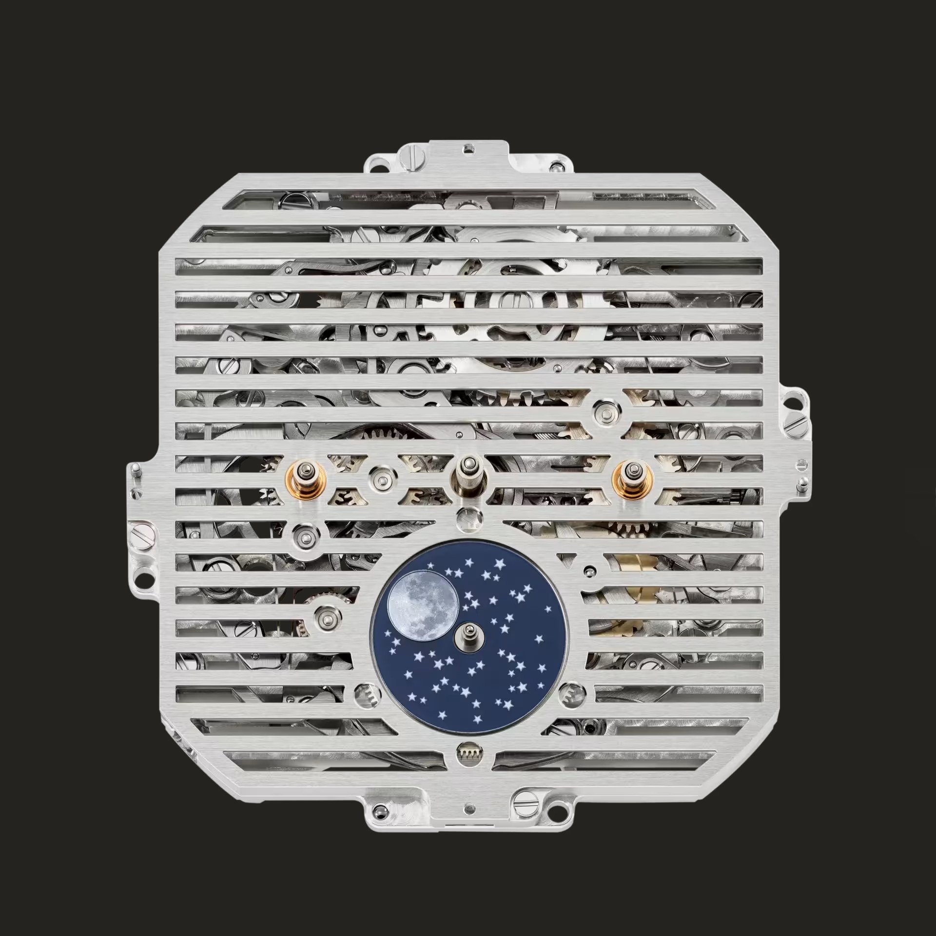 Vista frontale del calibro PATEK PHILIPPE SA GENEVE 28-28 Q SQU.