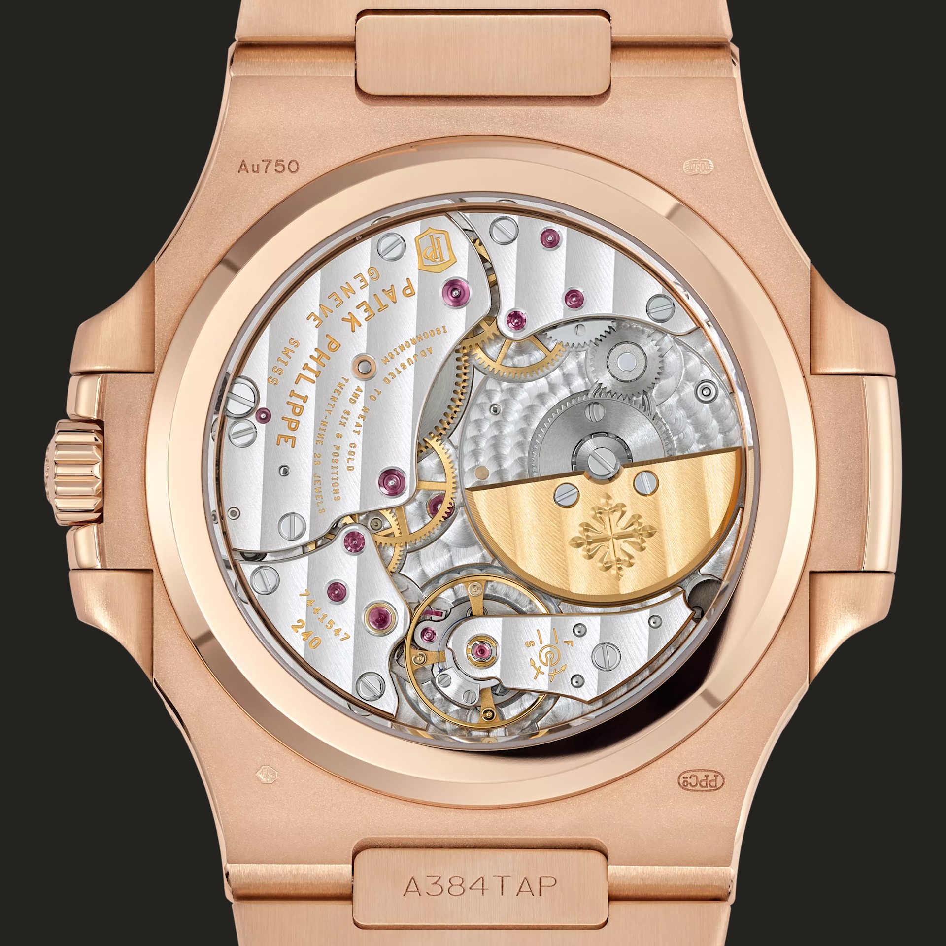 Fondello del Patek Philippe Nautilus 5712/1R-001 con movimento automatico a vista