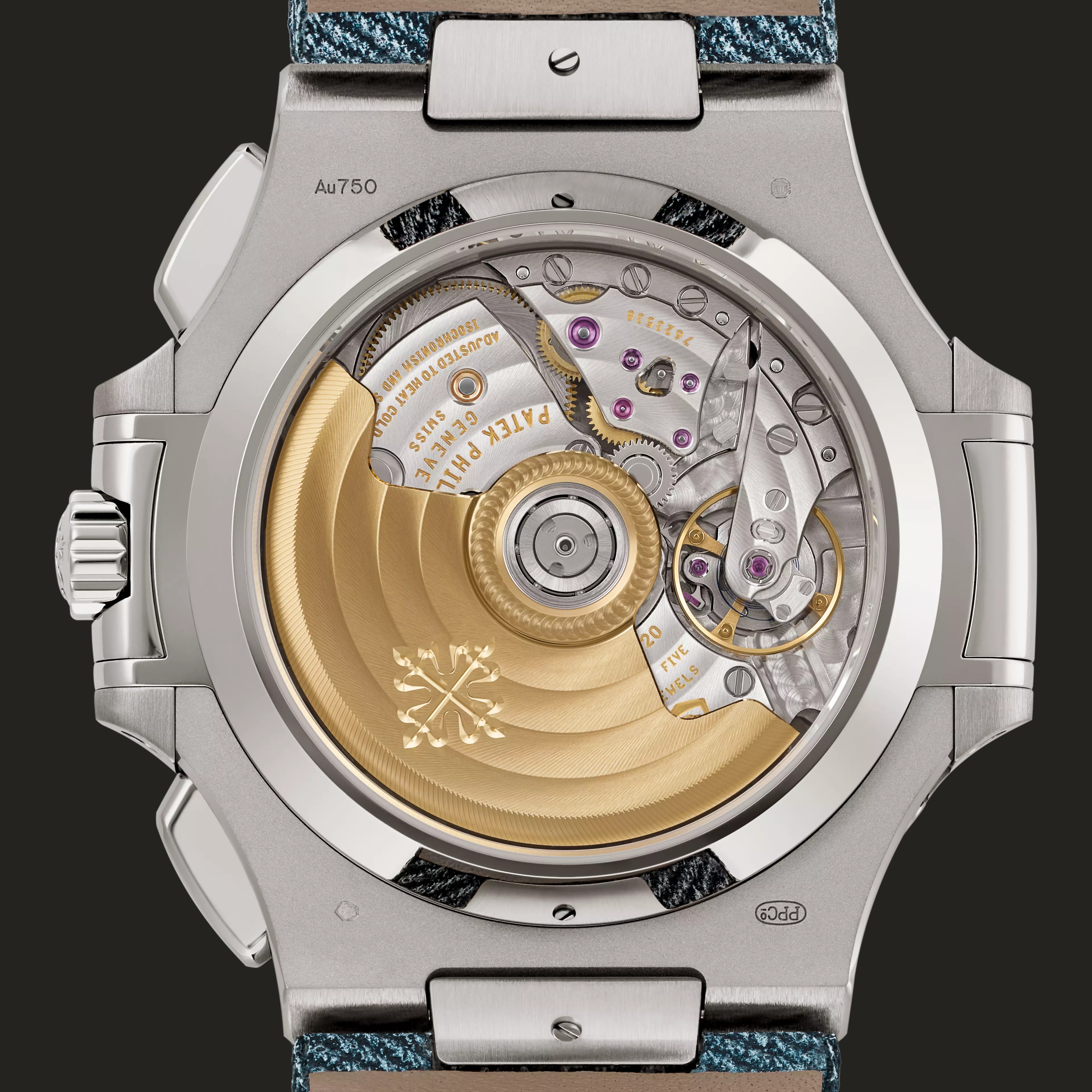 Fondello del Patek Philippe Nautilus 5980/60G-001 con movimento automatico a vista