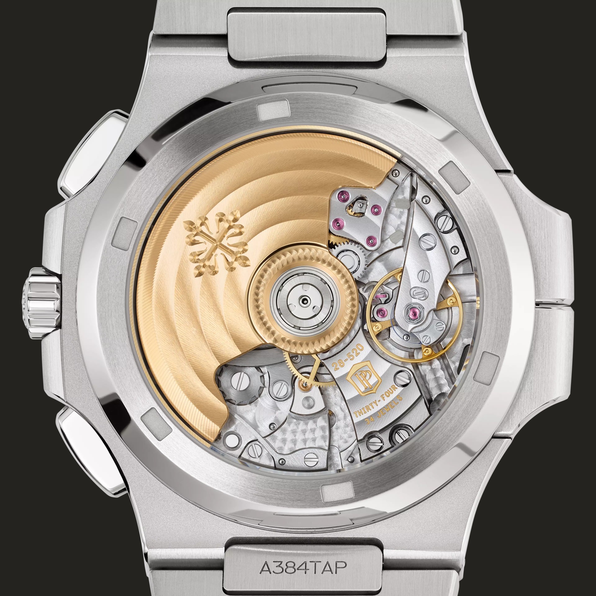 Fondello del Patek Philippe Nautilus 5990/1A-011 con calibro automatico a vista
