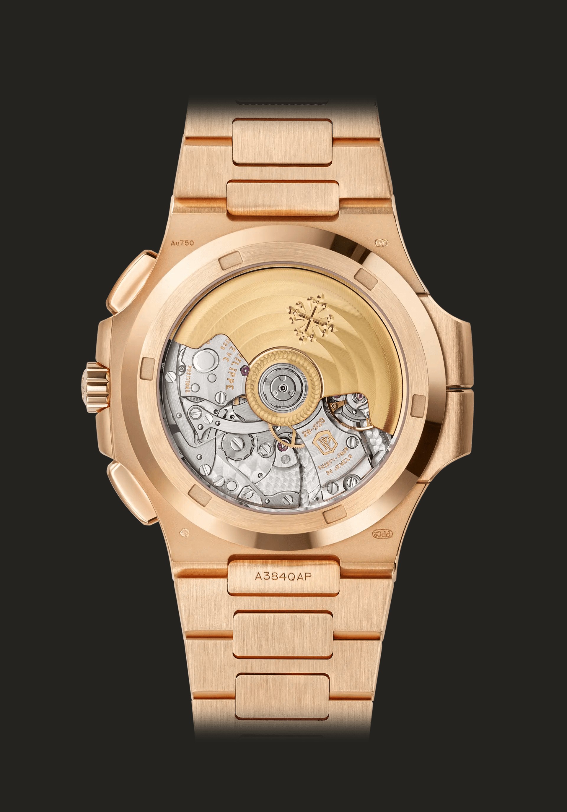 Fondello del Patek Philippe Nautilus 5990/1R-001 con calibro automatico a vista