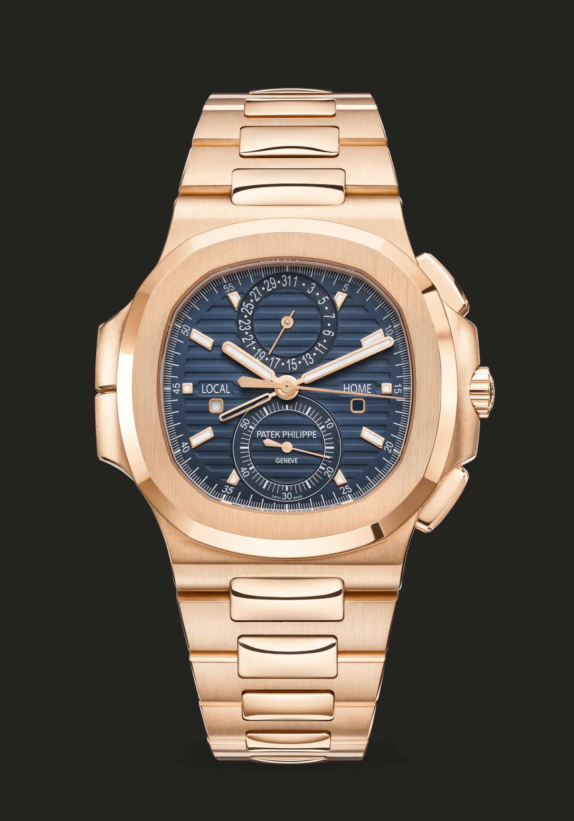 Patek Philippe Nautilus 5990/1R-001 in oro rosa visto frontalmente