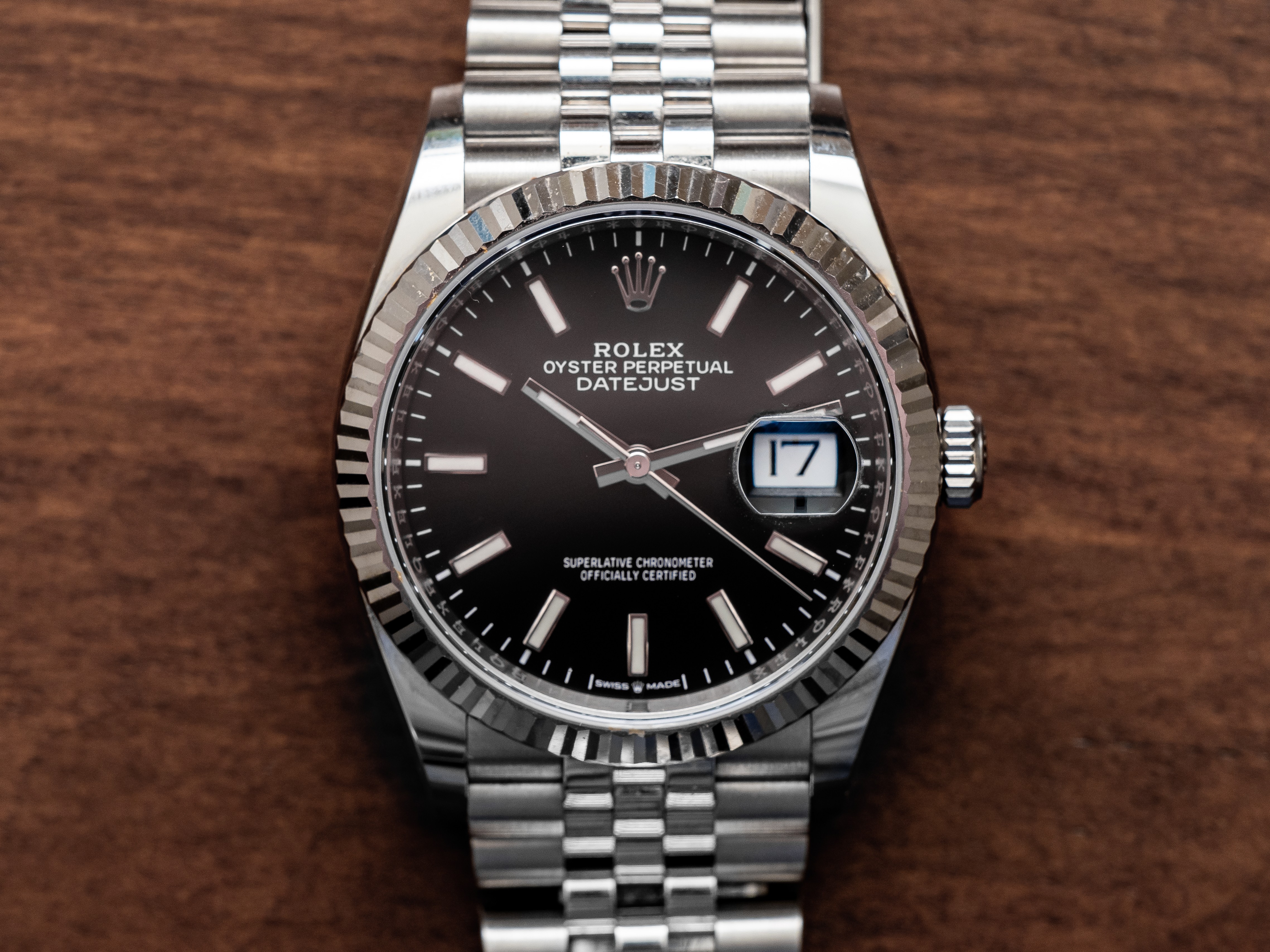 Rolex Datejust 36 referenza 126234 con quadrante nero e bracciale Jubilee