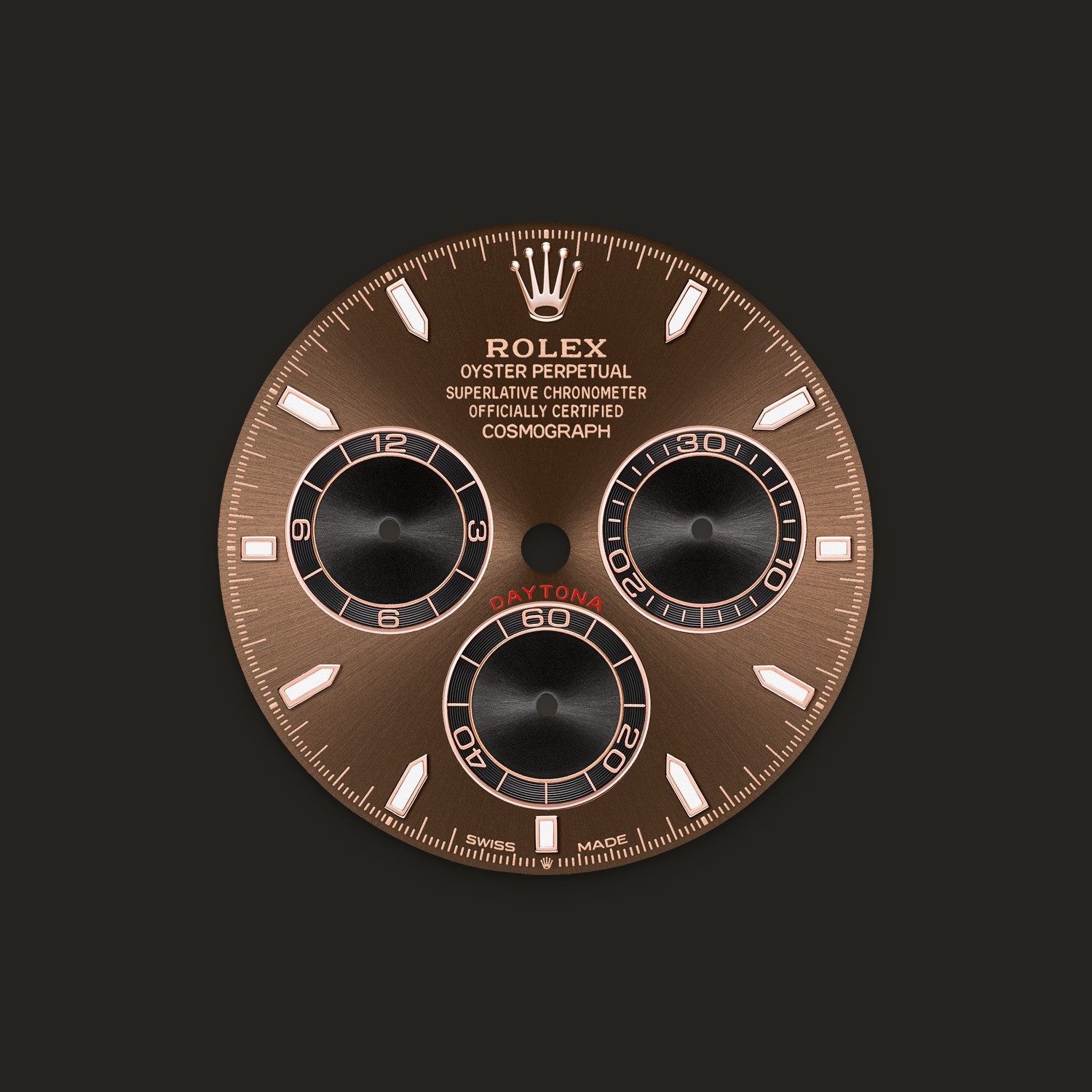 Quadrante cioccolato e nero del Rolex Cosmograph Daytona 126505