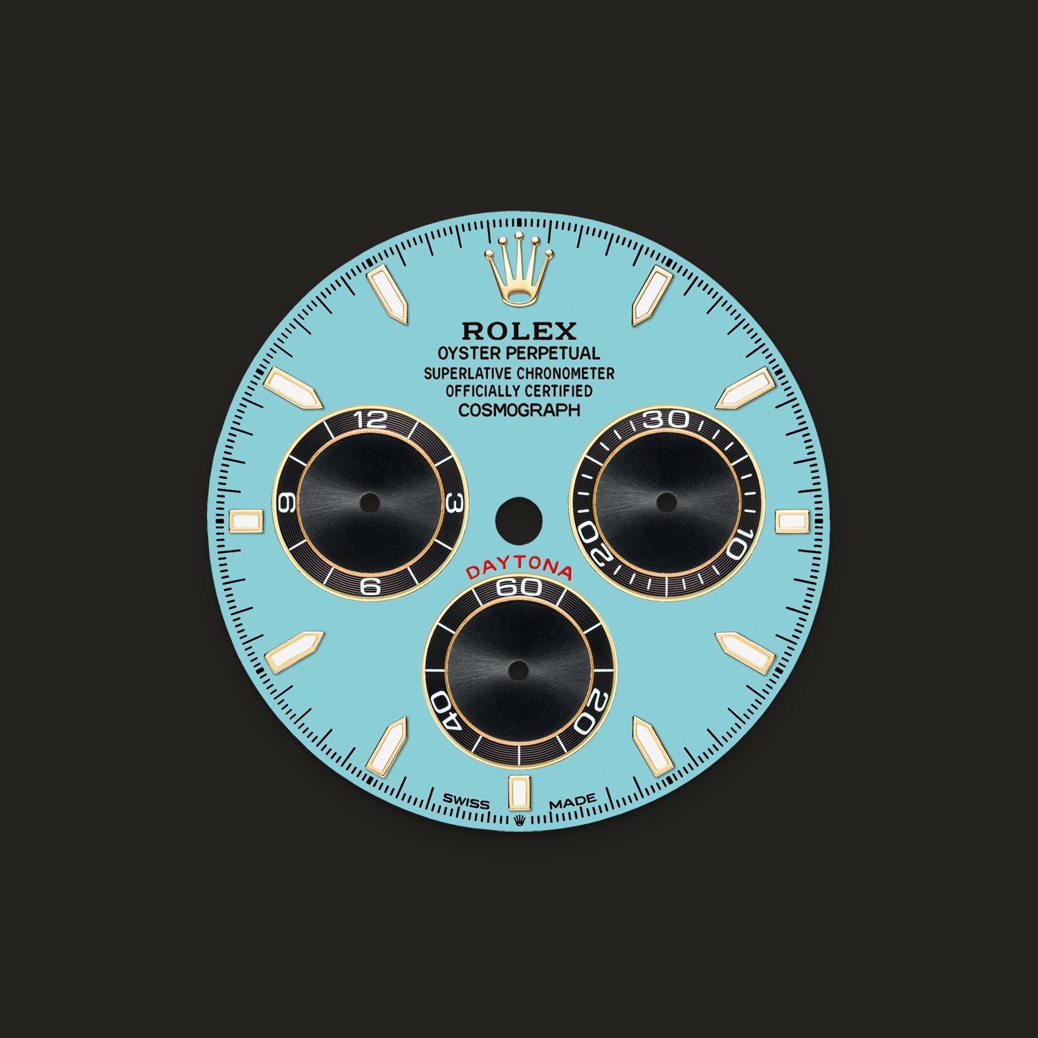 Quadrante turchese chiaro e nero del Rolex Cosmograph Daytona 126518LN