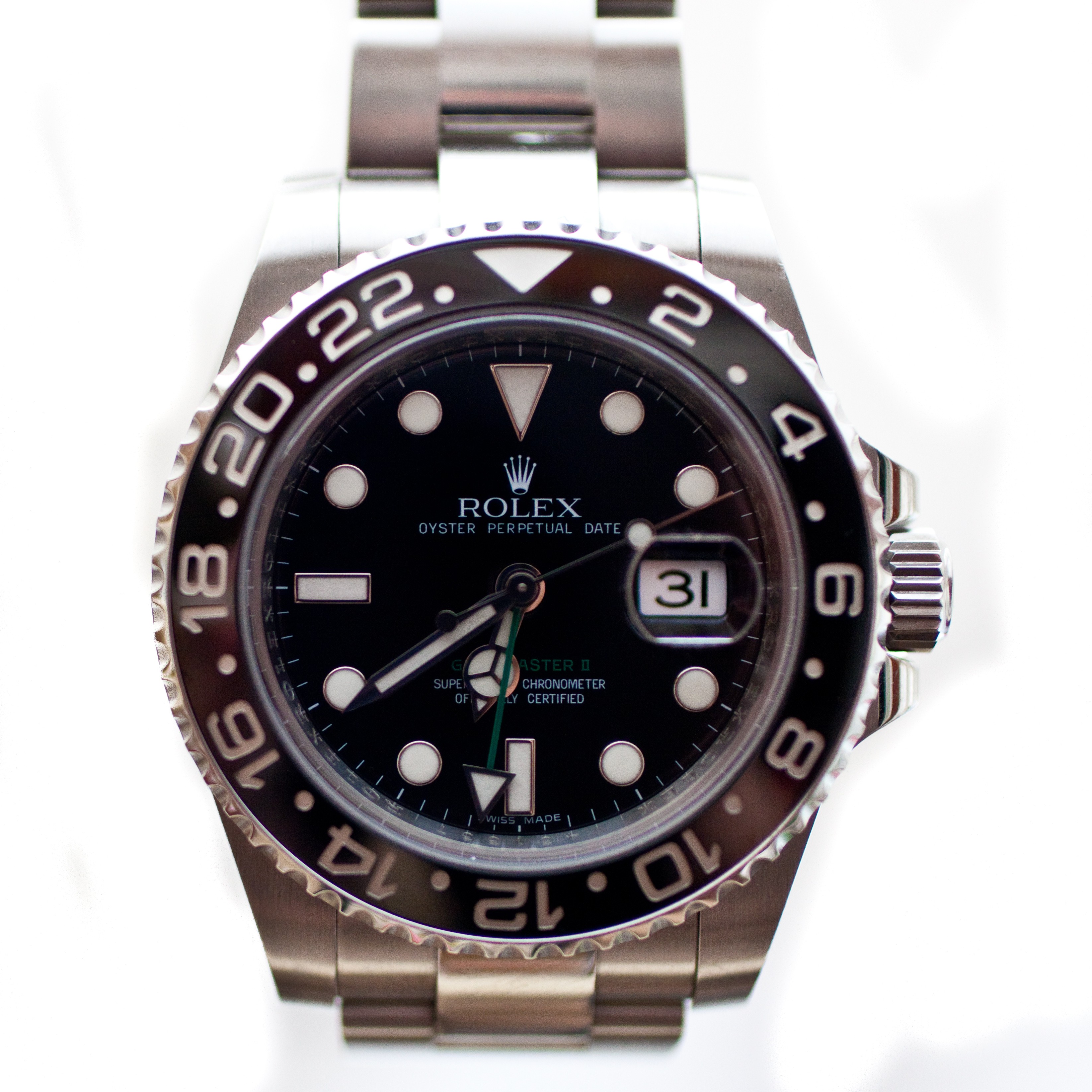 Rolex GMT-Master II 116710LN in acciaio con quadrante e lunetta neri