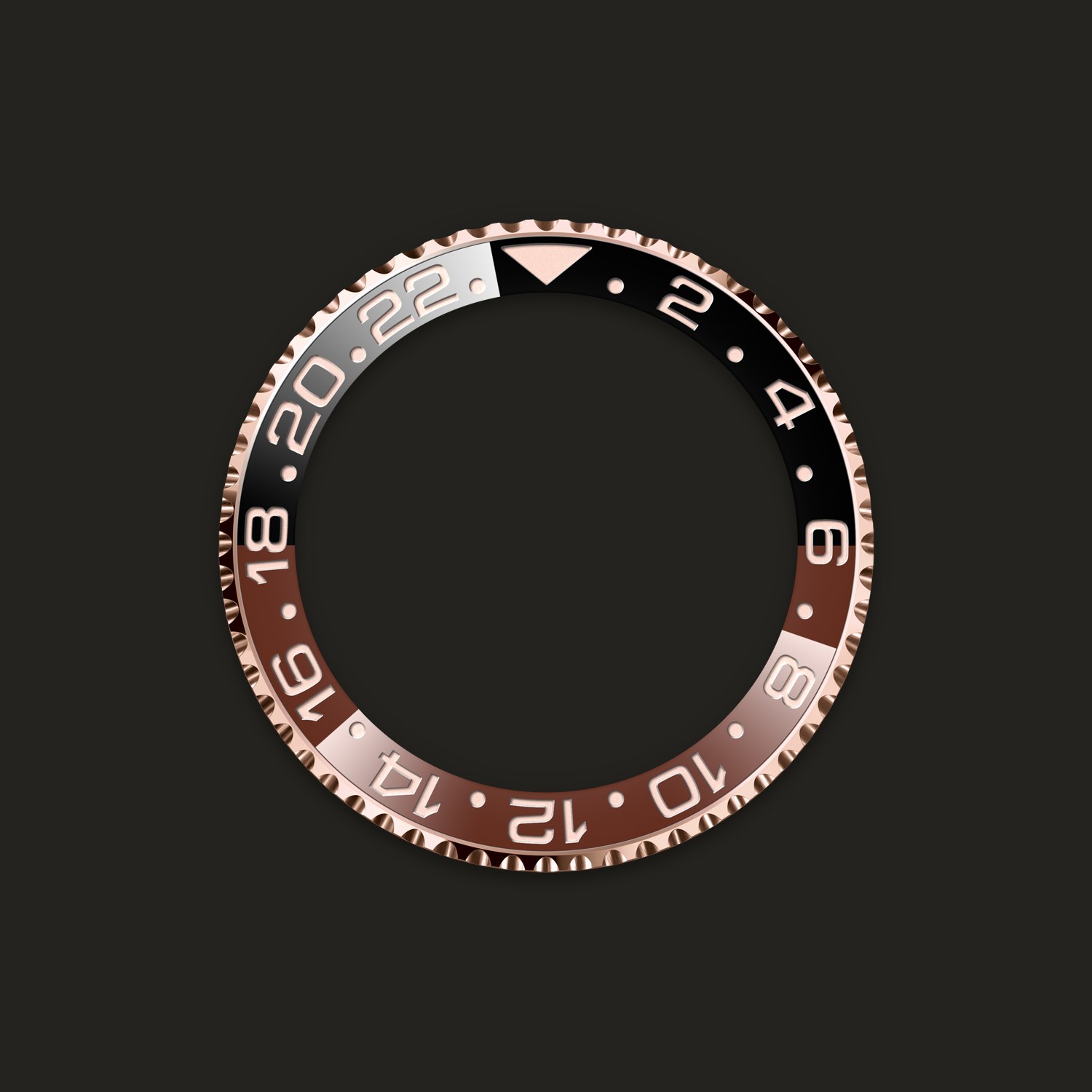 Lunetta Cerachrom marrone e nera graduata 24 ore del Rolex GMT-Master II 126715CHNR