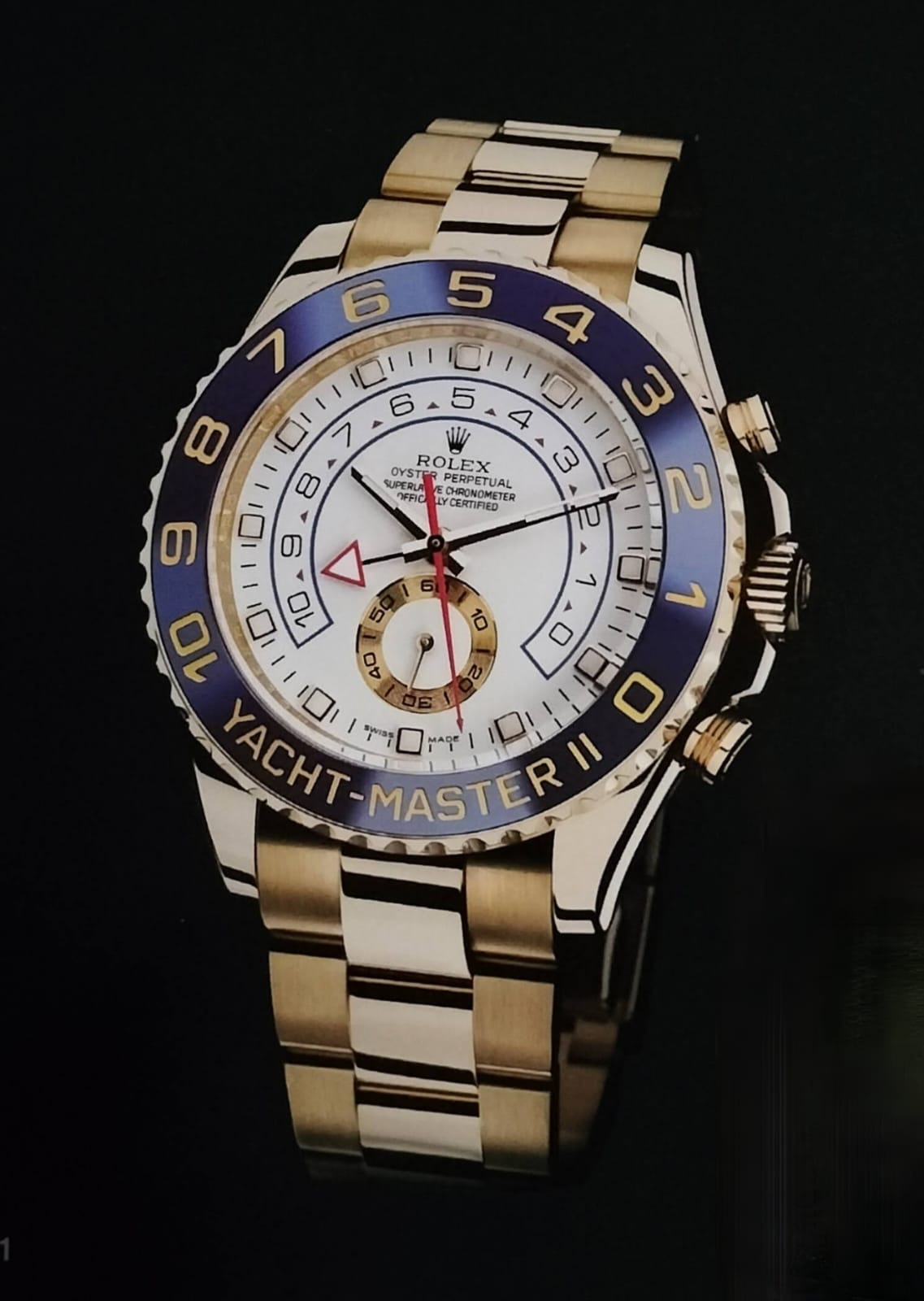 Rolex Yacht-Master II referenza 116688 in oro giallo con quadrante bianco e lunetta blu