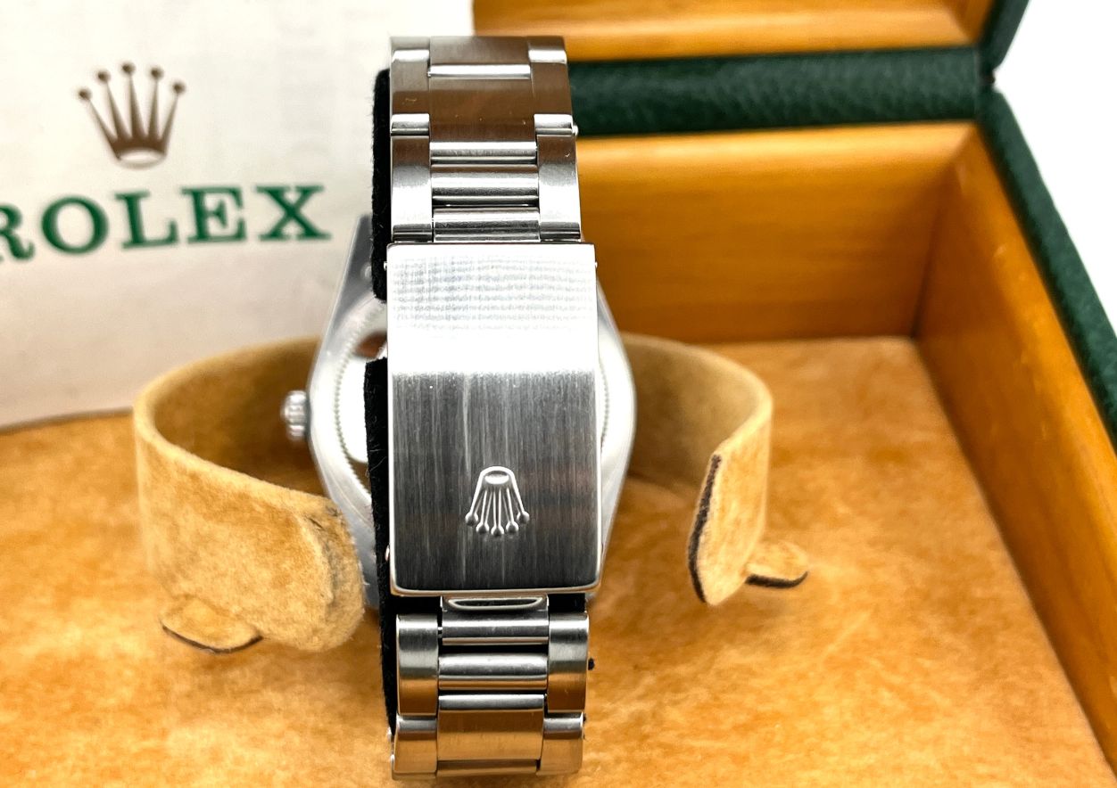 Rolex Datejust 16200 referenza 16200, dettaglio del bracciale Oyster e della chiusura firmata