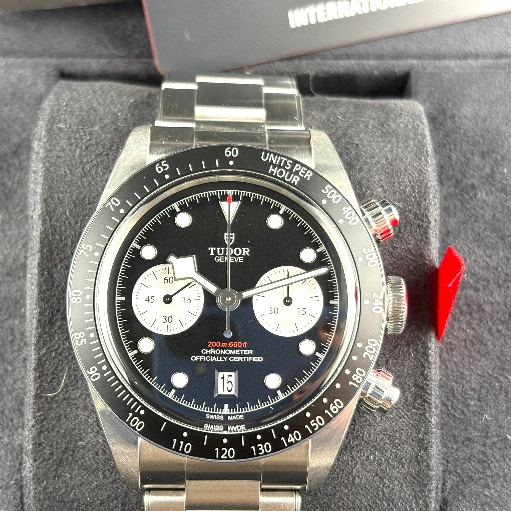 Tudor Black Bay Chrono 79360N, dettaglio del quadrante